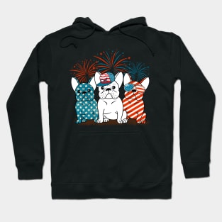 French Bulldog Dog USA 4th of July American Frenchie Hoodie